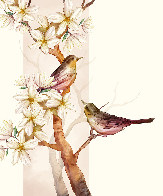 Fabric roller blind Birds on a tree with flowers