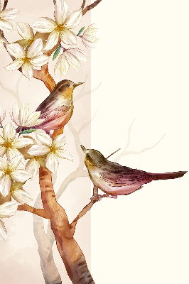 Fabric roller blind Birds on a tree with flowers