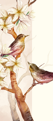 Fabric roller blind Birds on a tree with flowers