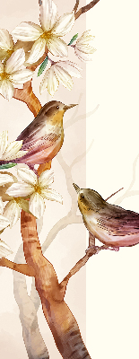Fabric roller blind Birds on a tree with flowers
