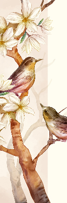 Fabric roller blind Birds on a tree with flowers