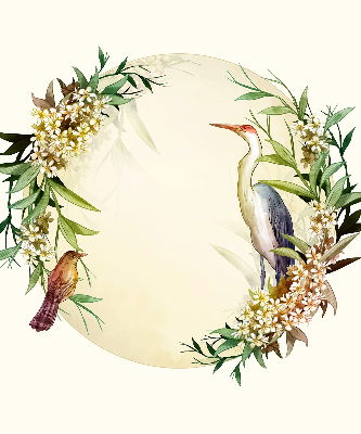 Modern roller blind A crane in a circle of greenery
