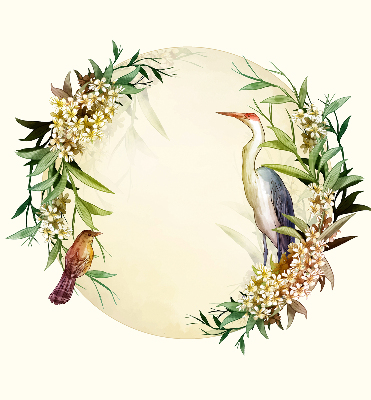 Modern roller blind A crane in a circle of greenery