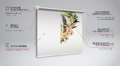 Modern roller blind A crane in a circle of greenery