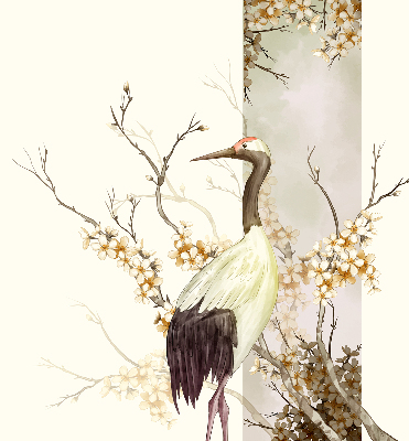 Roller blind for large window A crane in the bush