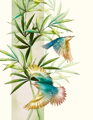 Fabric roller blind Birds in the leaves