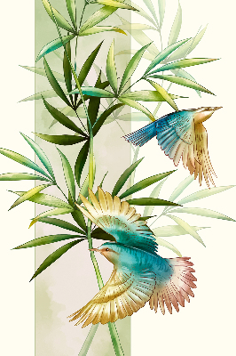 Fabric roller blind Birds in the leaves