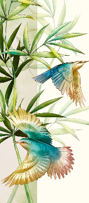Fabric roller blind Birds in the leaves