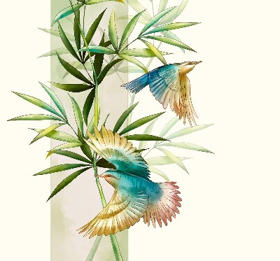 Fabric roller blind Birds in the leaves