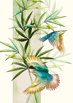 Fabric roller blind Birds in the leaves