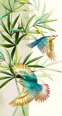 Fabric roller blind Birds in the leaves