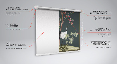 Modern roller blind Birds by the rose bush