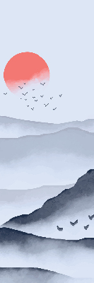 Roller blind for large window Mountains in the fog
