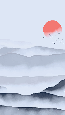 Roller blind for large window Mountains in the fog