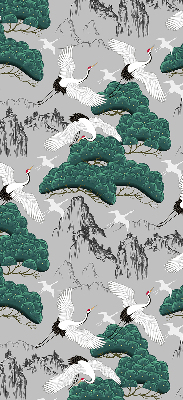 Fabric roller blind Flying Cranes