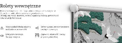 Fabric roller blind Flying Cranes