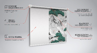 Fabric roller blind Flying Cranes