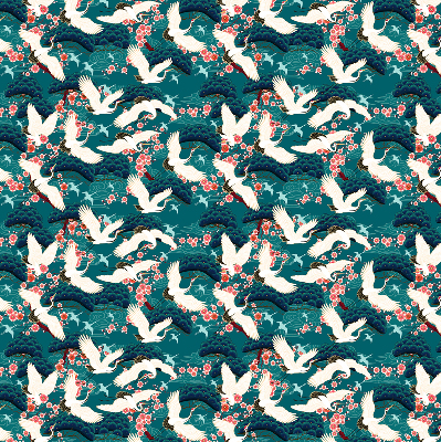 Roller blind for large window A flock of cranes