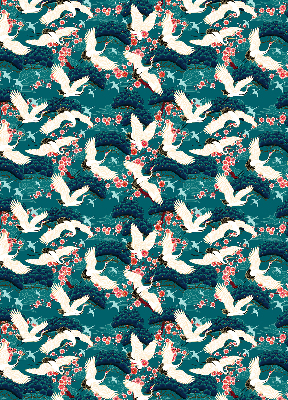 Roller blind for large window A flock of cranes