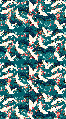 Roller blind for large window A flock of cranes