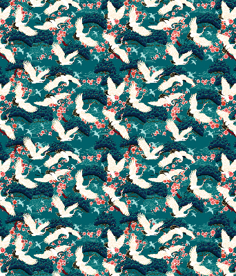 Roller blind for large window A flock of cranes