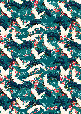 Roller blind for large window A flock of cranes