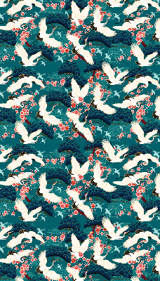 Roller blind for large window A flock of cranes