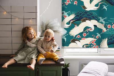 Roller blind for large window A flock of cranes