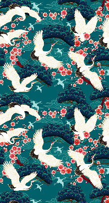 Roller blind for large window A flock of cranes