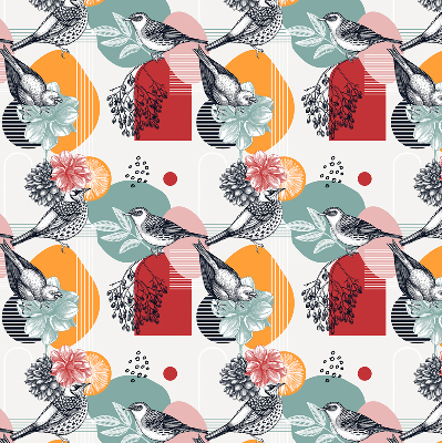 Fabric roller blind Birds
