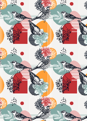 Fabric roller blind Birds