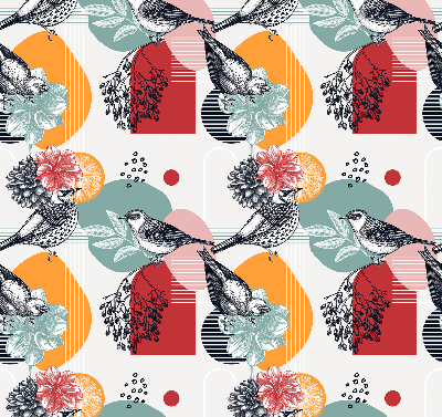 Fabric roller blind Birds