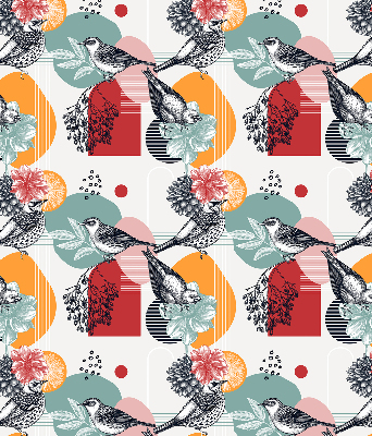 Fabric roller blind Birds