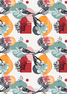 Fabric roller blind Birds