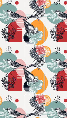 Fabric roller blind Birds