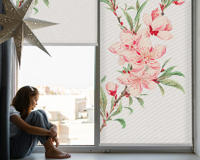 Modern roller blind Pink flower