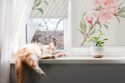 Modern roller blind Pink flower