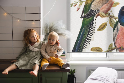 Roller blind for large window Birds on the branches