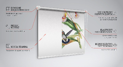 Fabric roller blind Birds on a flower