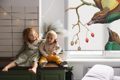Modern roller blind Birds on a branch