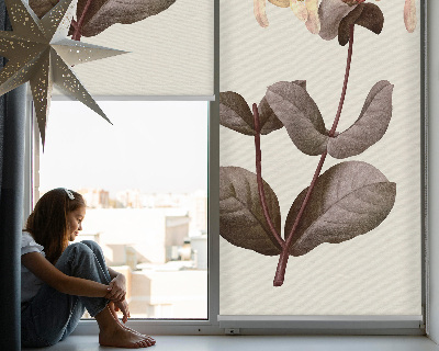 Roller blind for large window Falling flower