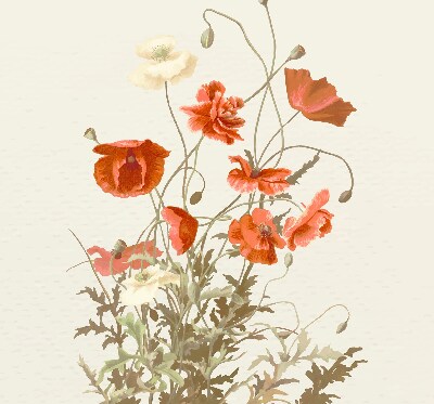 Fabric roller blind Poppies