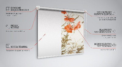 Fabric roller blind Poppies
