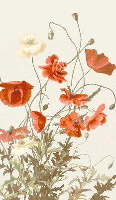 Fabric roller blind Poppies