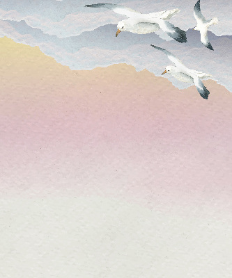 Fabric roller blind Flying birds