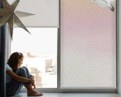 Fabric roller blind Flying birds