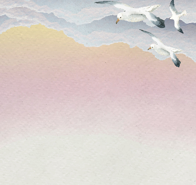 Fabric roller blind Flying birds