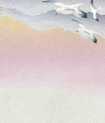 Fabric roller blind Flying birds