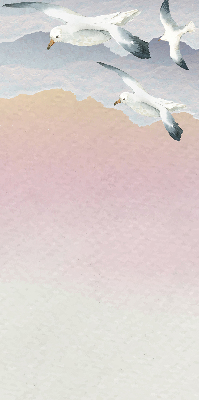 Fabric roller blind Flying birds
