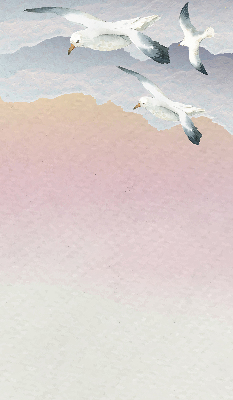 Fabric roller blind Flying birds